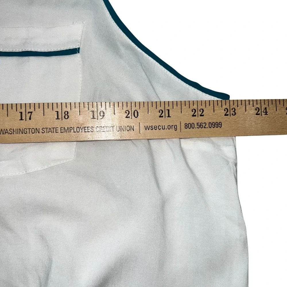 NWT ModCloth Sleeveless Collared V-Neck Button Down‎ Color Trim Blouse Size XL